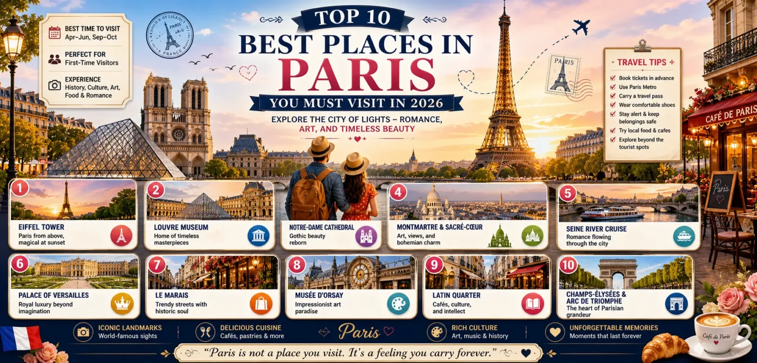 Top 10 Best Places in Paris You Must Visit in 2026